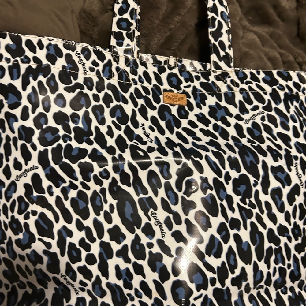 Consuela Black and Cream Leopard Tote - Picture 4 of 5